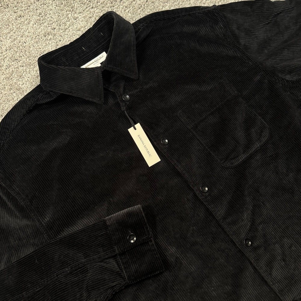 Banana Republic Relaxed-Fit Corduroy Overshirt Mens Black Large NEW